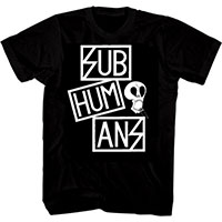 Subhumans- Stacked Logo on a black shirt