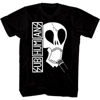 Subhumans- Skull With Side Logo on a black shirt