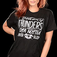Johnny Thunders- Cosa Nostra on a black shirt (Sale price!)