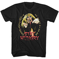 Twisted Sister- Stay Hungry (Dee's Face With Bone) on a black shirt