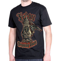 Drinking Team on a black shirt by Felon Clothing - SALE sz S only