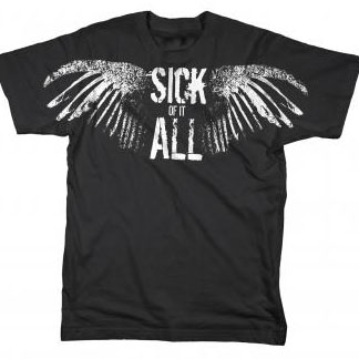 Sick Of It All- Logo With Wings on a black shirt