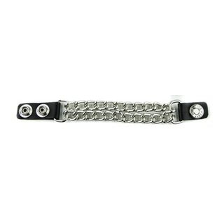 Double Chain With Leather Snaps Bracelet/Vest Extender by Funk Plus
