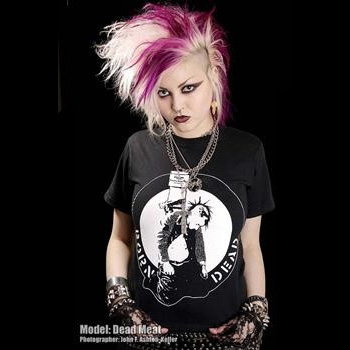 Born/Dead- Punk In Circle on a black YOUTH sized shirt