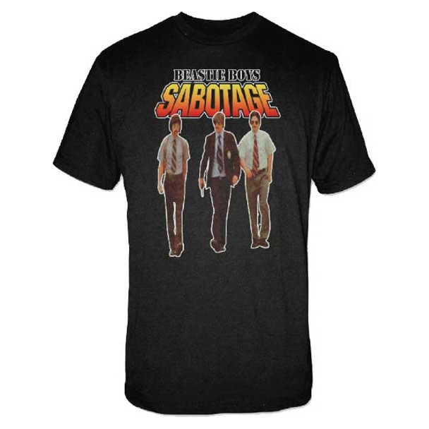 Beastie Boys- Sabotage on a black ringspun cotton shirt (Sale price!)