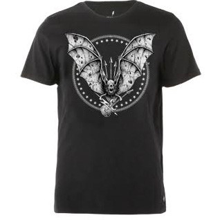 Warbat on a vintage gray ringspun cotton shirt by Iron Fist - SALE sz 2X only