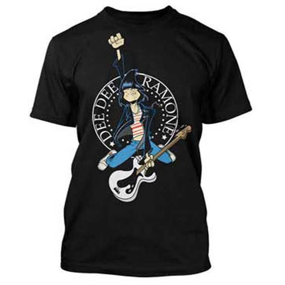 Dee Dee Ramone- Hop Around on a black ringspun cotton shirt