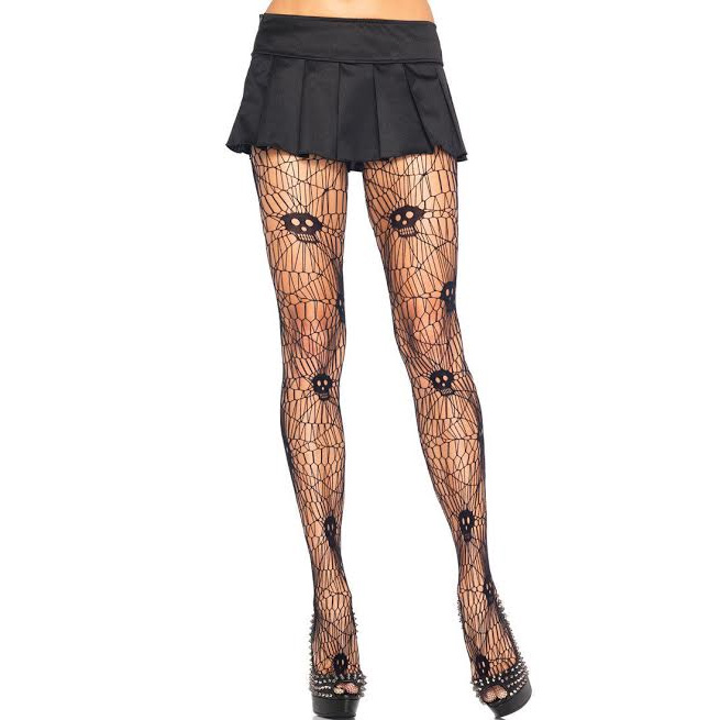 Footless Tattered Tights - in black