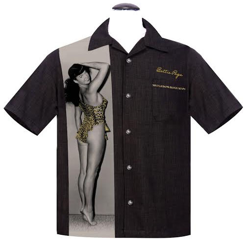 Bettie Page Untamed Leopard Panel Button Up Lounge Shirt by Steady  - SALE