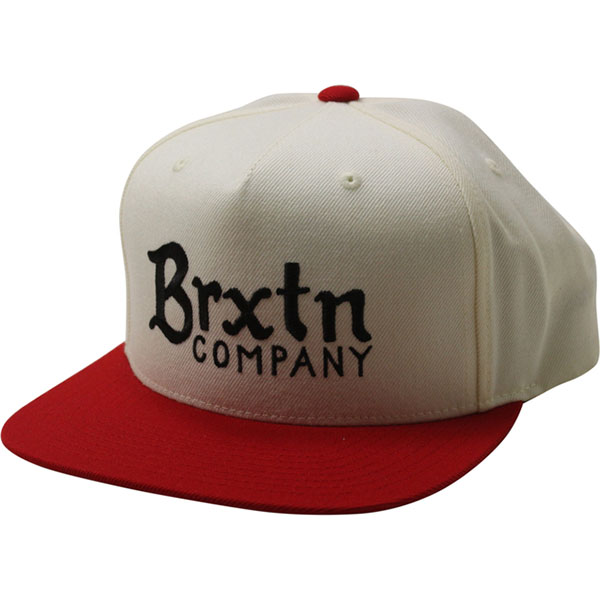 Barley Snap Back Hat by Brixton- OFF WHITE / RED (Sale price!)
