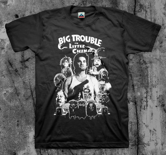 Big Trouble In Little China- Collage on a black shirt (Sale price!)