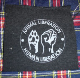Animal Liberation, Human Liberation cloth patch (cp846)