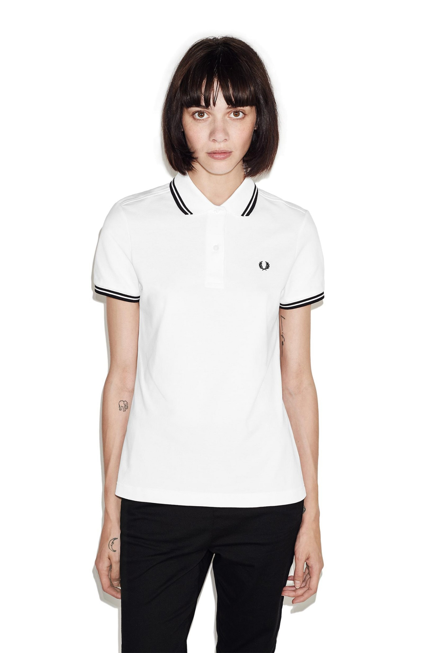 ladies white polo