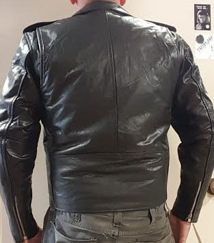 High Quality Black Leather Motorcycle Jacket by IK/Crescent Bikers