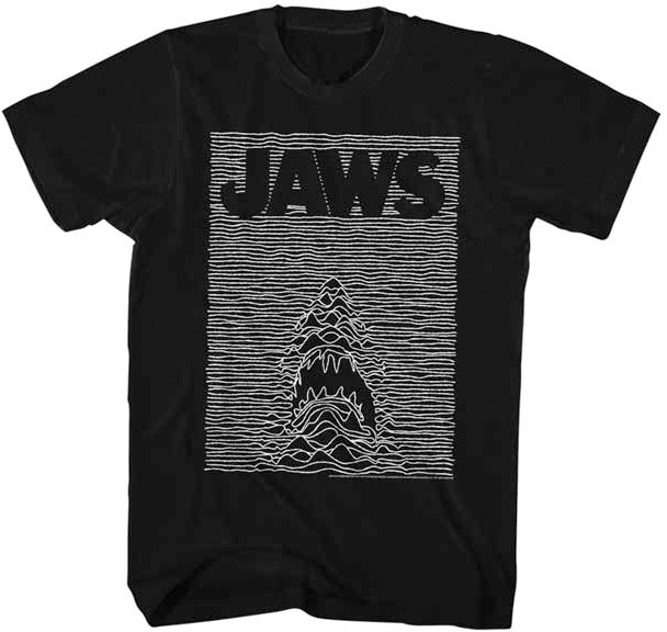 Jaws- Jaw Division on a black ringspun cotton shirt