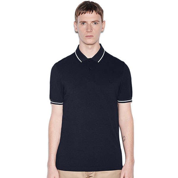 Fred Perry Polo Shirt- Service Blue Black Oxford