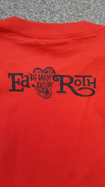 Rat Fink- Rat Fink on front, Ed Big Daddy Roth on back on a red shirt