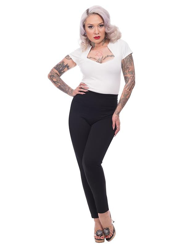 Audrey Cigarette Legging by Steady - in solid black - SALE 1X only