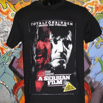 A Serbian Film- Movie Poster on a black shirt