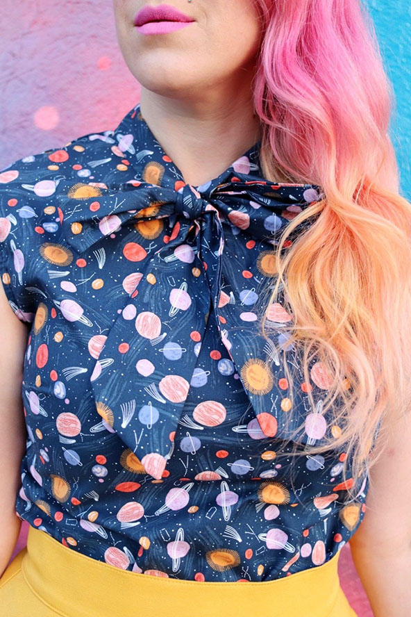 Space Out Bow Top by Retrolicious - SALE