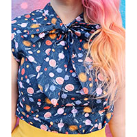Space Out Bow Top by Retrolicious - SALE PLUS ONLY