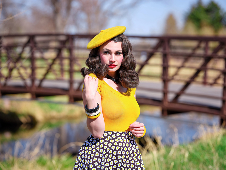 Boat Neck Top by Retrolicious - in Mustard