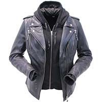 women's unik leather motorcycle jacket