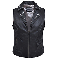 Derringer Lambskin Studded Womens Motorcycle Vest