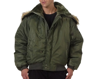 N-2B Hooded Flight Jacket by Rothco- SAGE GREEN