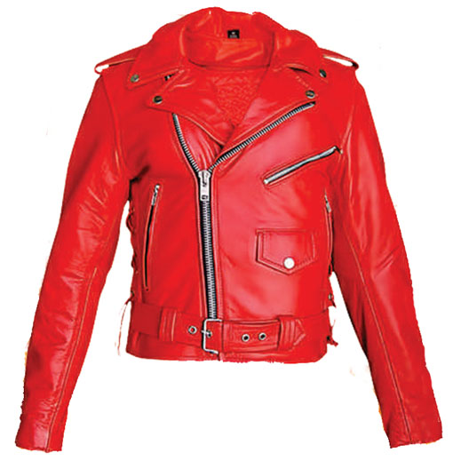 Basic Motorcycle Jacket RED leather