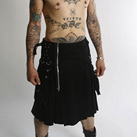 Grommet & D Ring Kilt by Tripp NYC - in Black