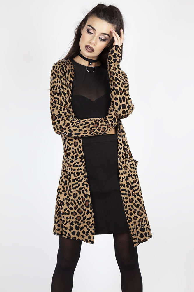 printed duster cardigan