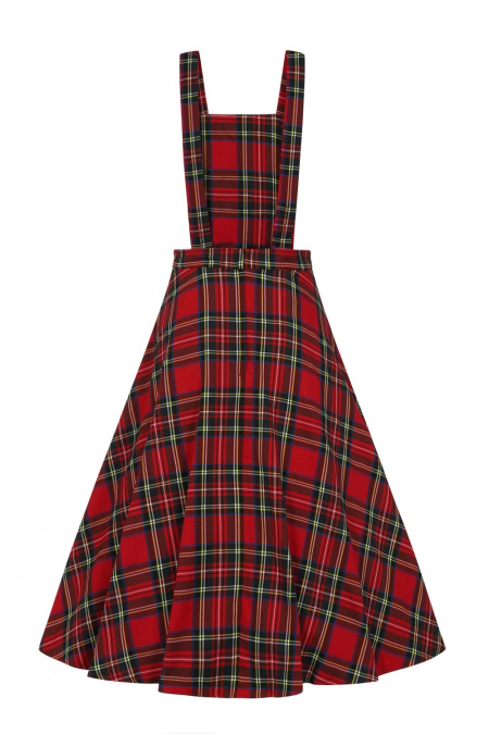Sweet Tartan Pinafore Dress by Banned Apparel - Plus Size