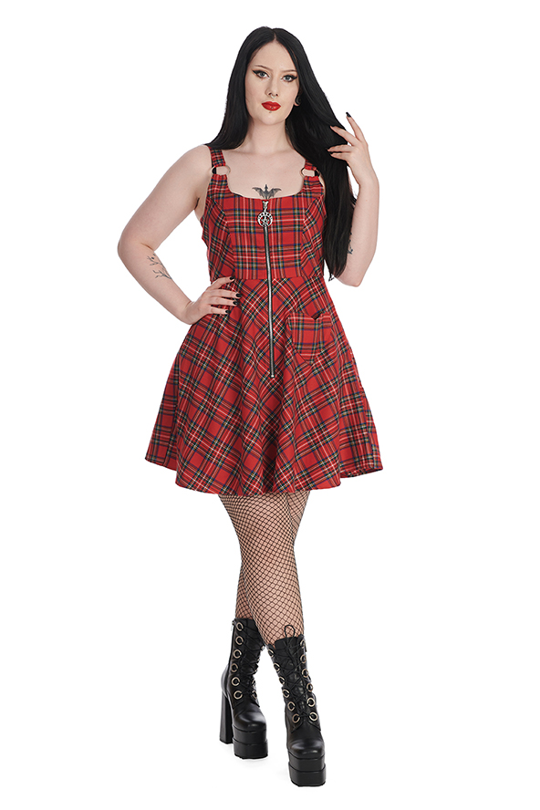 Addison Red Tartan Dress by Banned Apparel