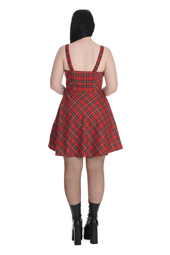 Addison Red Tartan Dress by Banned Apparel 