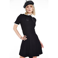 Black Knit Dress With White Lace Collar by Jawbreaker