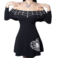 Web Ruffle Dress by Kreepsville 666 - SALE sz S & L only