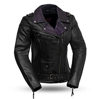 Iris Womens Soft Cowhide Motorcycle Jacket by First MFG