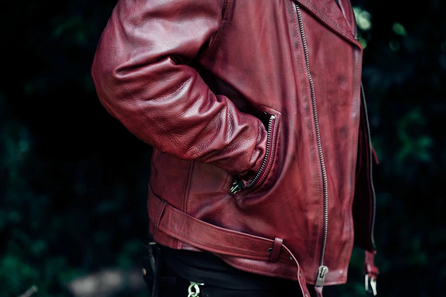 Fillmore Naked Cowhide Premium Motorcycle Jacket (Oxblood) by First MFG (Sale price!)