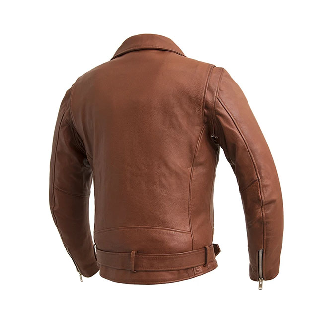 Fillmore Naked Cowhide Premium Motorcycle Jacket (Whiskey) by First MFG (Sale price!)