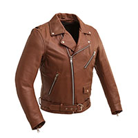 Fillmore Naked Cowhide Premium Motorcycle Jacket (Whiskey) by First MFG