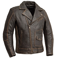 Wrath Premium Brown Naked Leather Motorcycle Jacket by First MFG