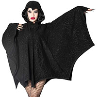 Kreepsville 666 Spiderweb Embossed Batwing Cape w Hood