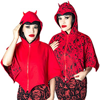 Kreepsville 666 Cropped Devil In Disguise Reversible Shoulder Cape - Red