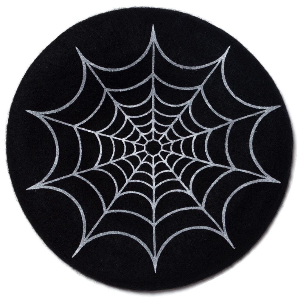 Spider Web Beret by Kreepsville 666 - black