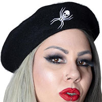Spider Web Beret by Kreepsville 666 - black