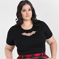 Plus Size Bat Top by Hell Bunny (lightweight sweater)