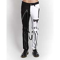 Split Leg Bondage Pants w Straps by Tripp NYC - Unisex Black & White - sz 26 & 36 only