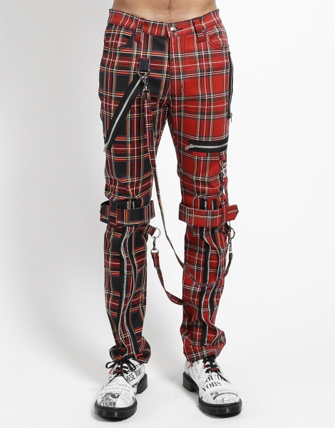 Split Leg Unisex Bondage Pants w Straps by Tripp NYC - Red Tartan ...