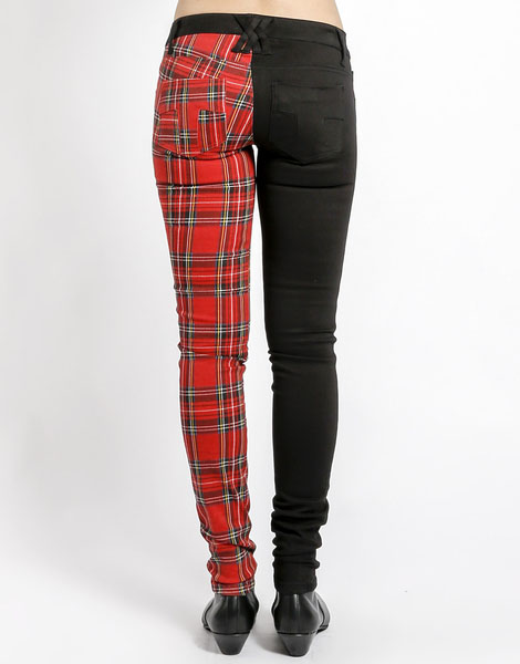 black plaid jeans